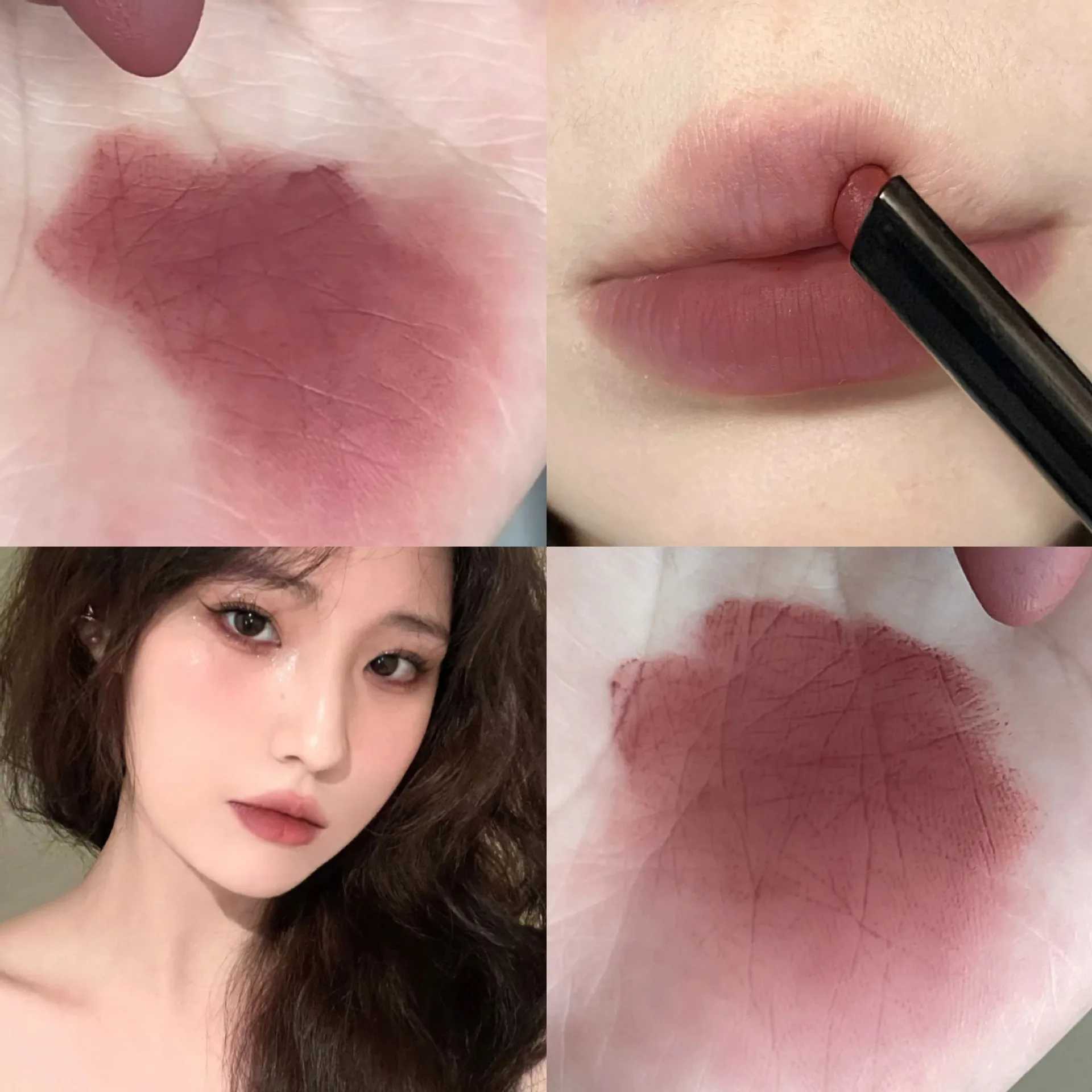 Retro Rose Lipstick Matte Moisturizing Waterproof Sexy Red Lip Tint Pigmnet Fog Lip Mud Lip Balm Slim Tube Lips Makeup CosmeticXJ241205
