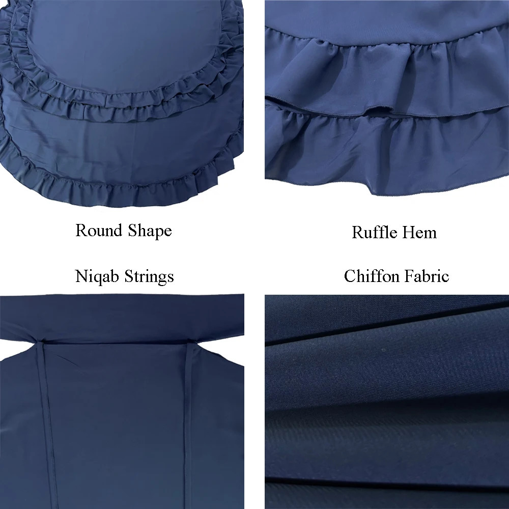 double-layer pleated chiffon Khimar with Niqab string high quality lightweight breathable wholesale Muslim prayer veil headscarf 241216