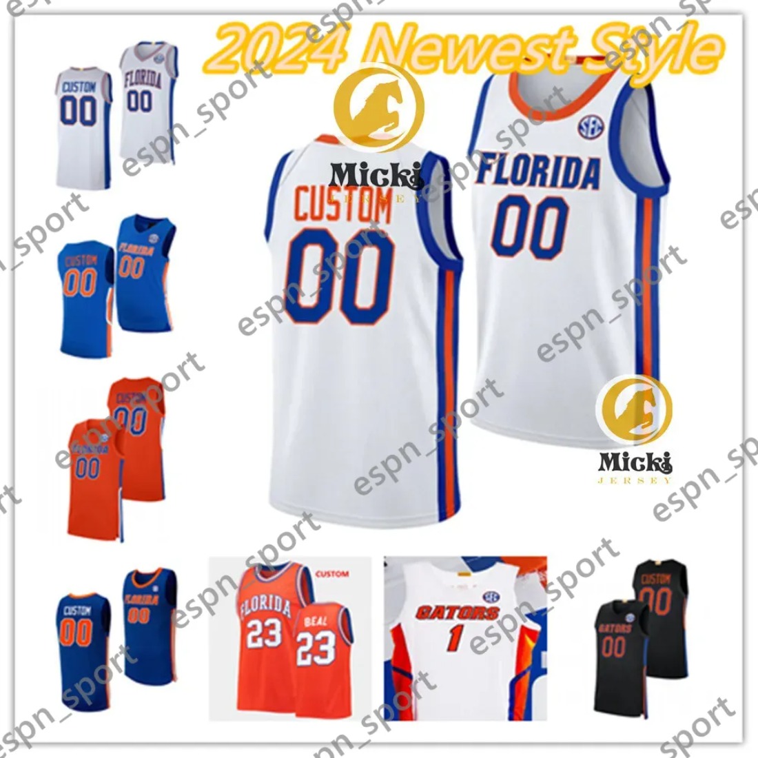 Bennett Andersen Walter Clayton Jr. 2024 Basketball Jersey Custom ed 21 Alex Condon 3 Micah Handlogten 10 Thomas Haugh Florida Gatores Jerseys