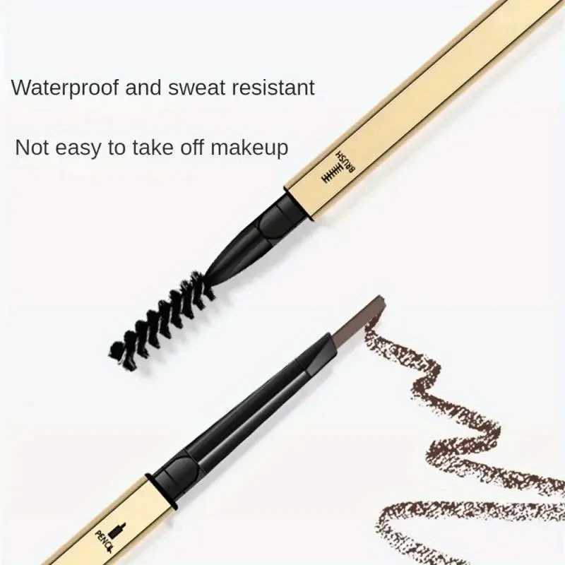 Double sided ultra-fine eyebrow pencil waterproof long wearing eyebrow enhancer 2-in-1 thin pointed sponge brush makeup applicationW241205