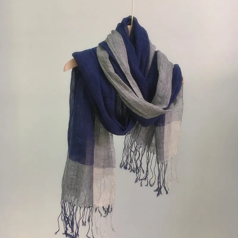 Linen scarf plain weave shawl all season womens shawl 241205