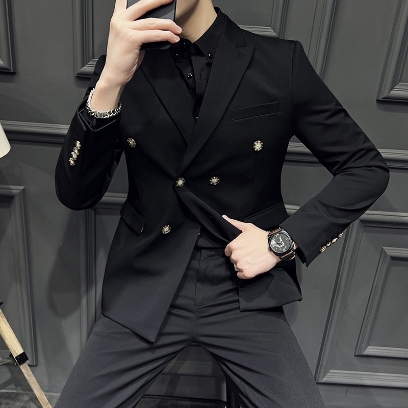 888888British style suits for men autumn and winter Korean version slim fit business casual groom wedding dress