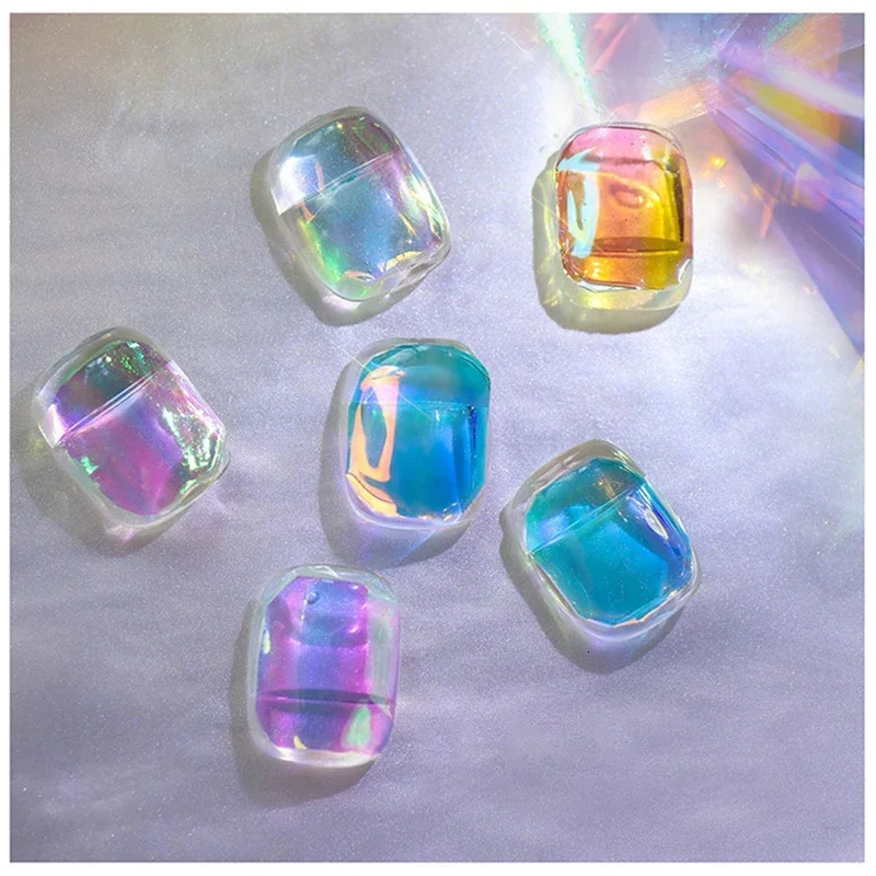 Heallor Nail Art Aurora Ice Cube Glass Foil Stickers Color Transfer Laser Jewelry Paper Handmade Nail DIY Decoration 241205