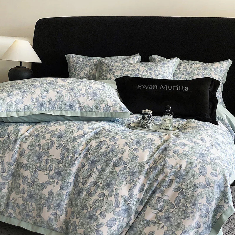 Four Seasons Printed Cotton Thickened Abraded Duvet Cover Bedding