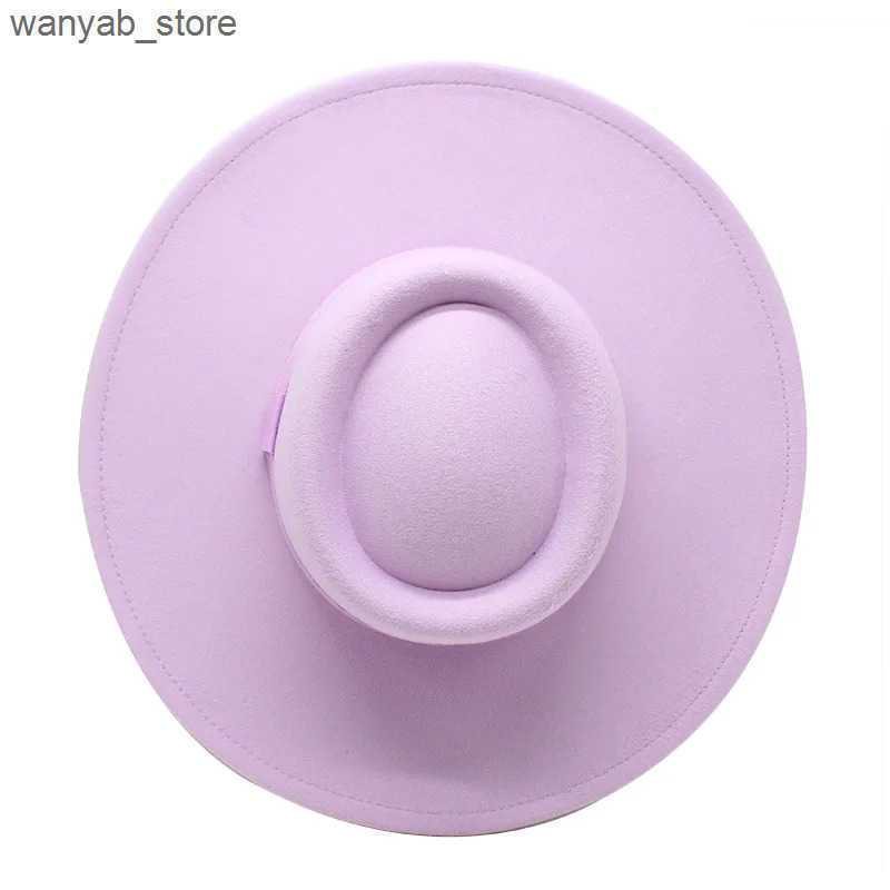 Cloches Fedoras Bowler Black Fashion Autumn Winter felt Panama Church Beach Wedding Picture Warm Fashion Pink L240910