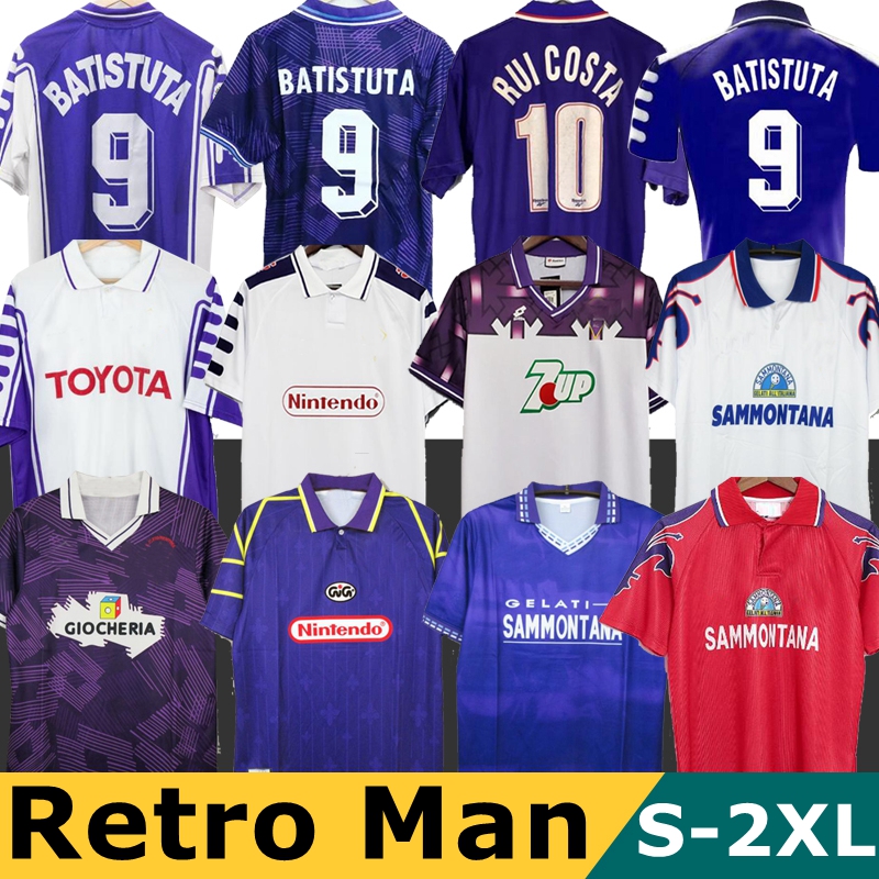 Retro Soccer Jerseys Fiorentina 1979 1980 1984 1985 1989 1990 1991 1992 1993 1995 1996 1997 1998 1999 2000 BATISTUTA 9 RUI COSTA 79 80 84 85 89 90 91 92 93 94 95 96 97 98 99 00