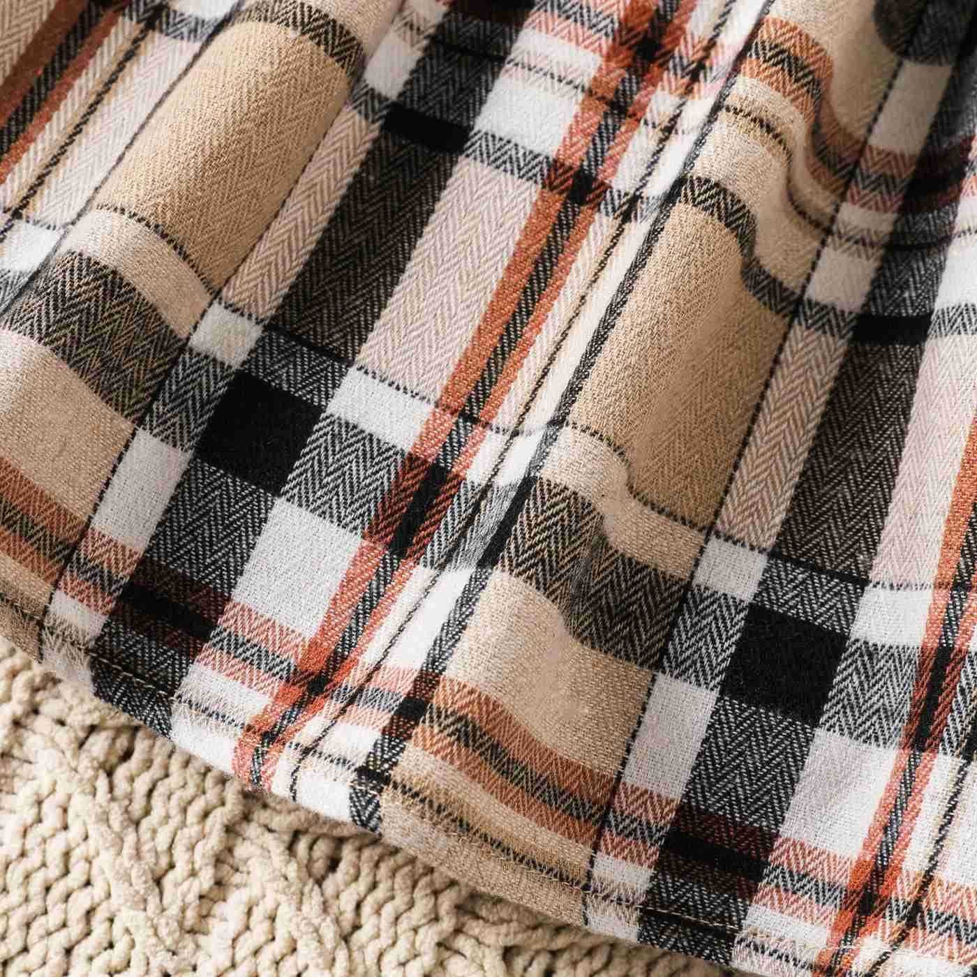 2PCS Baby Girl Hyper-Tactile Design Grid/Houndstooth School Dress Set Hyper-Tactile / 3D Casual/OutdoorXJ241205