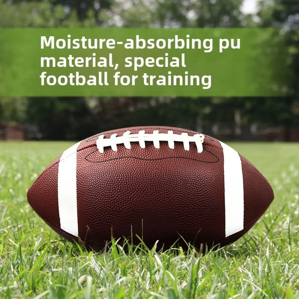 Size 9 Football PU Sports Footballs Abrasion Impact Resistant Training Outdoor Match Practice for Kids Adults Brown 241204