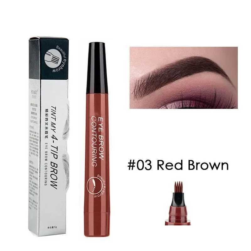 Misilan Eyebrow Pencil 4 Tips Liquid Eyebrow Tattoo Brush Makeup Waterproof Eyebrow Makeup W241205