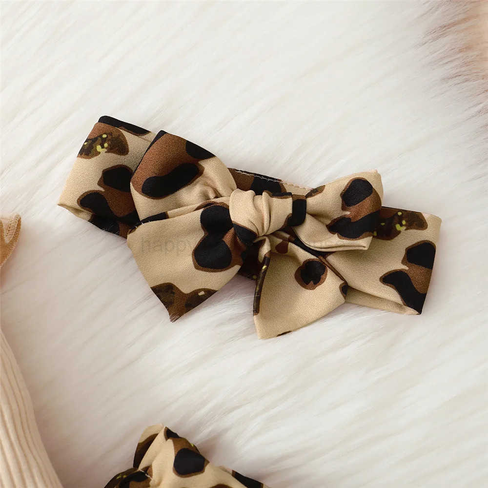 0-18 Months Newborn Baby Girl Clothes Set Long Sleeve Bodysuit+Leopard Pants+Headband 3PCS Fashion Autumn Outfits Toddler GirlXJ241205