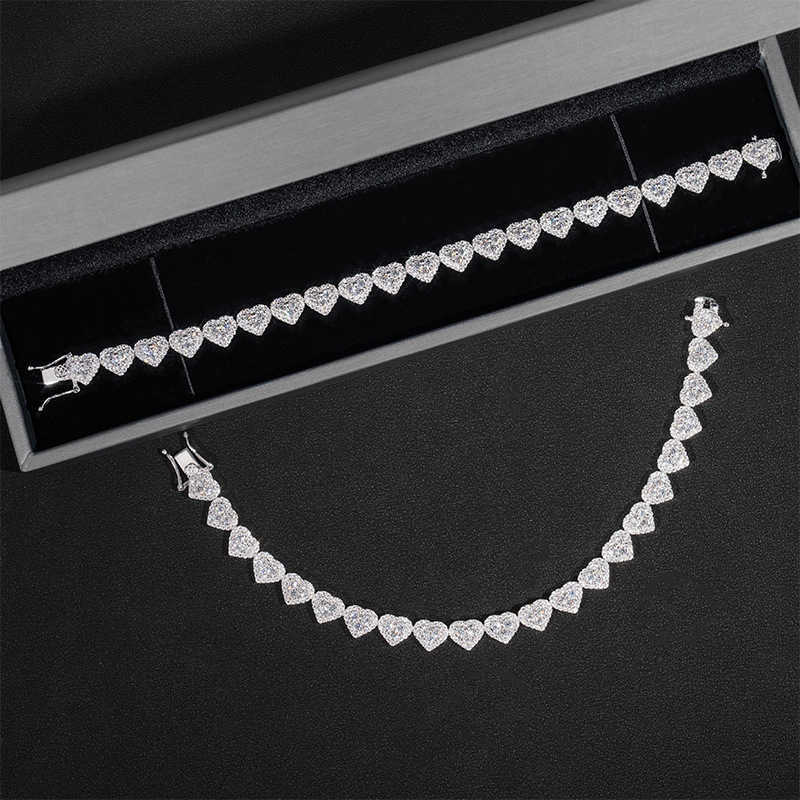 New 925 silver moissanite bracelet 8mm full set hip-hop jewelry for both men and women necklace