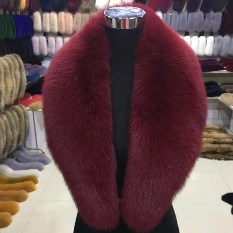 Real fox fur collar for winter women real natural fur scarf fur shawl for women warm fur scarf in large size 241205