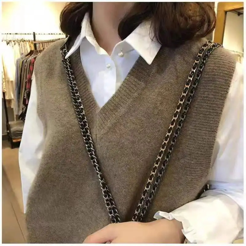 autumn and winter cashmere sweater womens pullover vest womens sleeveless loose cashmere sweater womens sweater jacket 241205