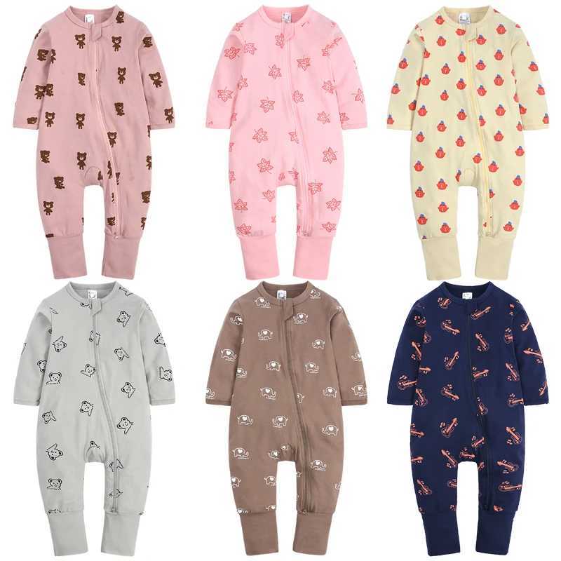 Pajamas Baby Rompers Baby Boy Clothing Long Sleeve Baby Girls Onesie Kids Outfits Cartoon Bamboo Cotton Roupas Bebes Infant Jumpsuit H241205