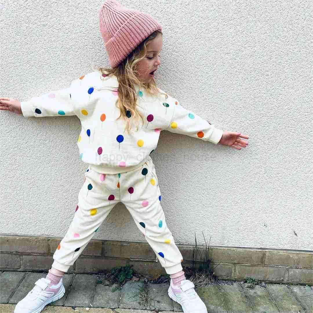 Newborn Spring Autumn Clothing Baby Full Children Boys Balloon Print Kid Girls Long Sleeve Pants Two Piece SetXJ241205