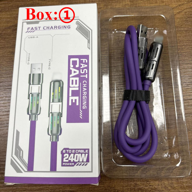 4-in-1 USB Charging Cable Fast Charging MAX 240W Multi Functional Aluminum Alloy 240W suitable For iPhone15 Samsung