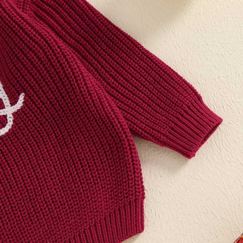 Baby boy girl Christmas sweater newborn reindeer letter embroidery warm pull Knitwear jumper top W241205
