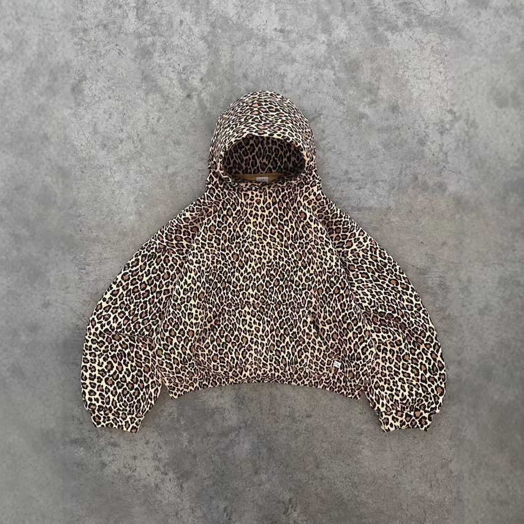 Autumn ins new hooded sweater short coat men and women double hats autumn and winter lovers cottonsu8