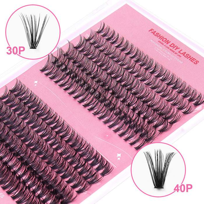 Single cluster DIY false eyelash large capacity 30P+40P eyelash self marrying eyelash glue set 240919