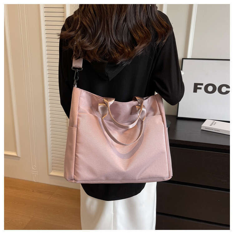 Oxford Cloth Cotton Material Large Capacity Tote Shoulder College Students Handheld Simple Crossbody Bag