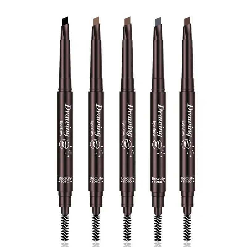 Double sided eyebrow pencil waterproof durable eyebrow enhancer makeup tool with brush and eyebrow extension pencil W241205