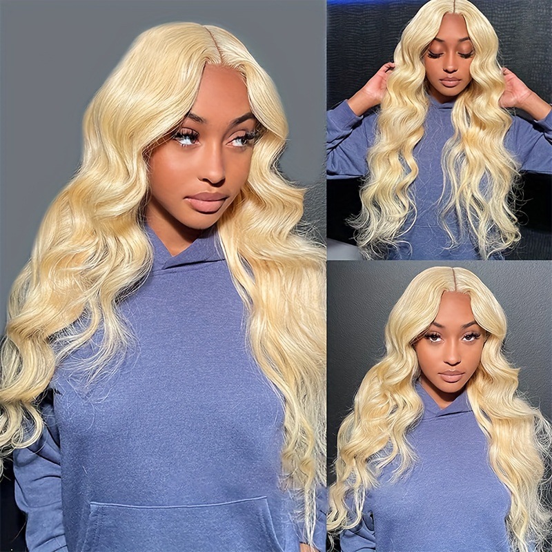 Blonde 613 Big Curly Human Hair Wigs 200Ddensity Preplucked Hairline Naturally 13x4 HD Lace Part Wig For Black Women Straight Closure Wig Ready To Wea