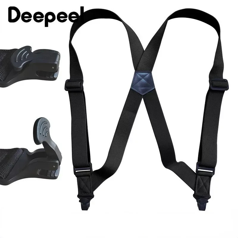 Deepeel 38125cm Fashion Men Suspenders Adult 2 Clips Side Plastic Braces Strap for Belt Shirt Pants Suspender Male Jockstrap 241122
