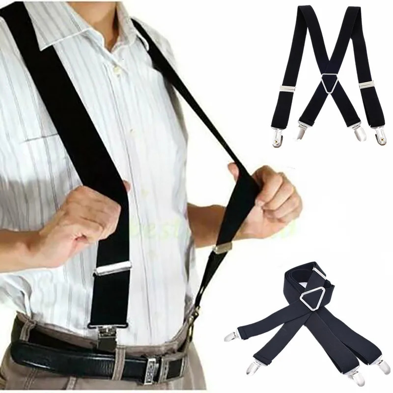 4 Clips 25CM Wide Men Suspender Elastic Adjustable Adult Braces Kids Children Boys Girls Wedding Accessories 241122