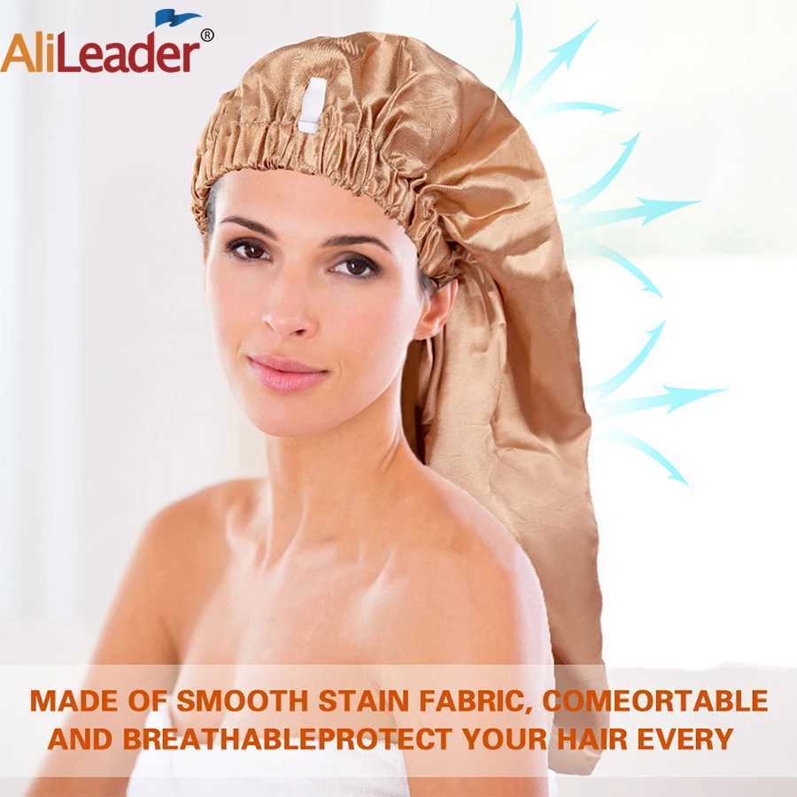 Long Satin Bonnet Sleep C Adjustable Buckle Hair Care Head Cover Bonnet Soft Elastic Satin Night Sleep C For Women Silk CXJ241205