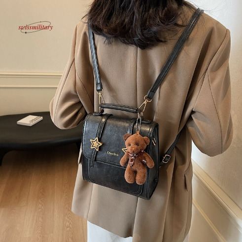 Advanced retro versatile college backpack for women 2024 new trendy fashion student class commuting backpack #32 swissmilitary