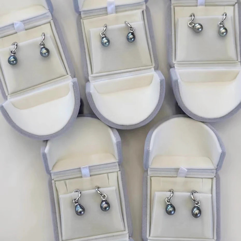 MeiBaPJ 9-10mm Natural Rice Pearl Fashion Simple Drop Earrings DIY Genuine 925 Silver Womens Exquisite Jewelry 241205