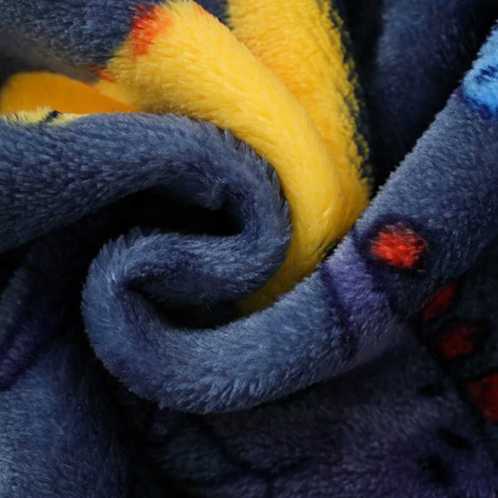 Pajamas New Autumn and Winter Childrens Bathrobe Plush Dinosaur Cartoon Flannel warm Pajamas Baby Nighty H241205