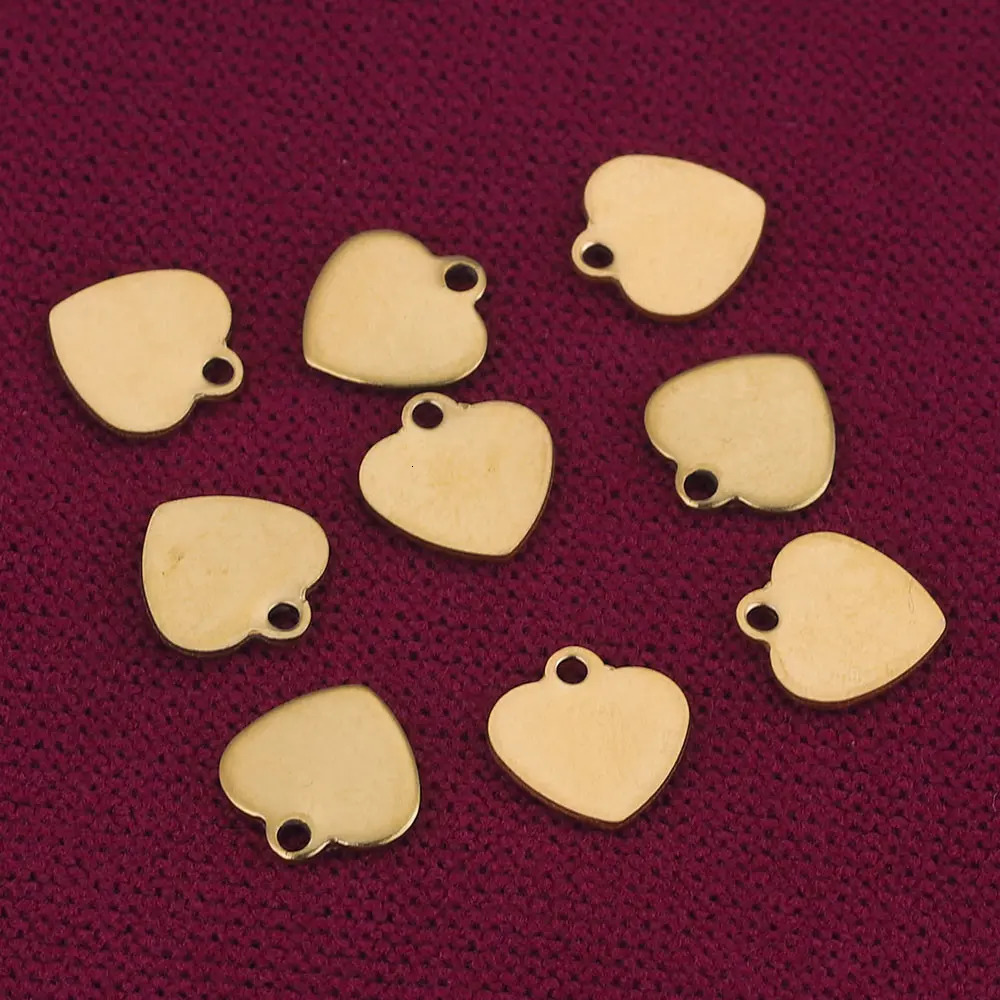 20pcs Stainless Steel Small Flat HeartCharms Pendant for DIY Jewelry Making Necklace Ornaments Bracelet End Tail Charm Supplies 241122