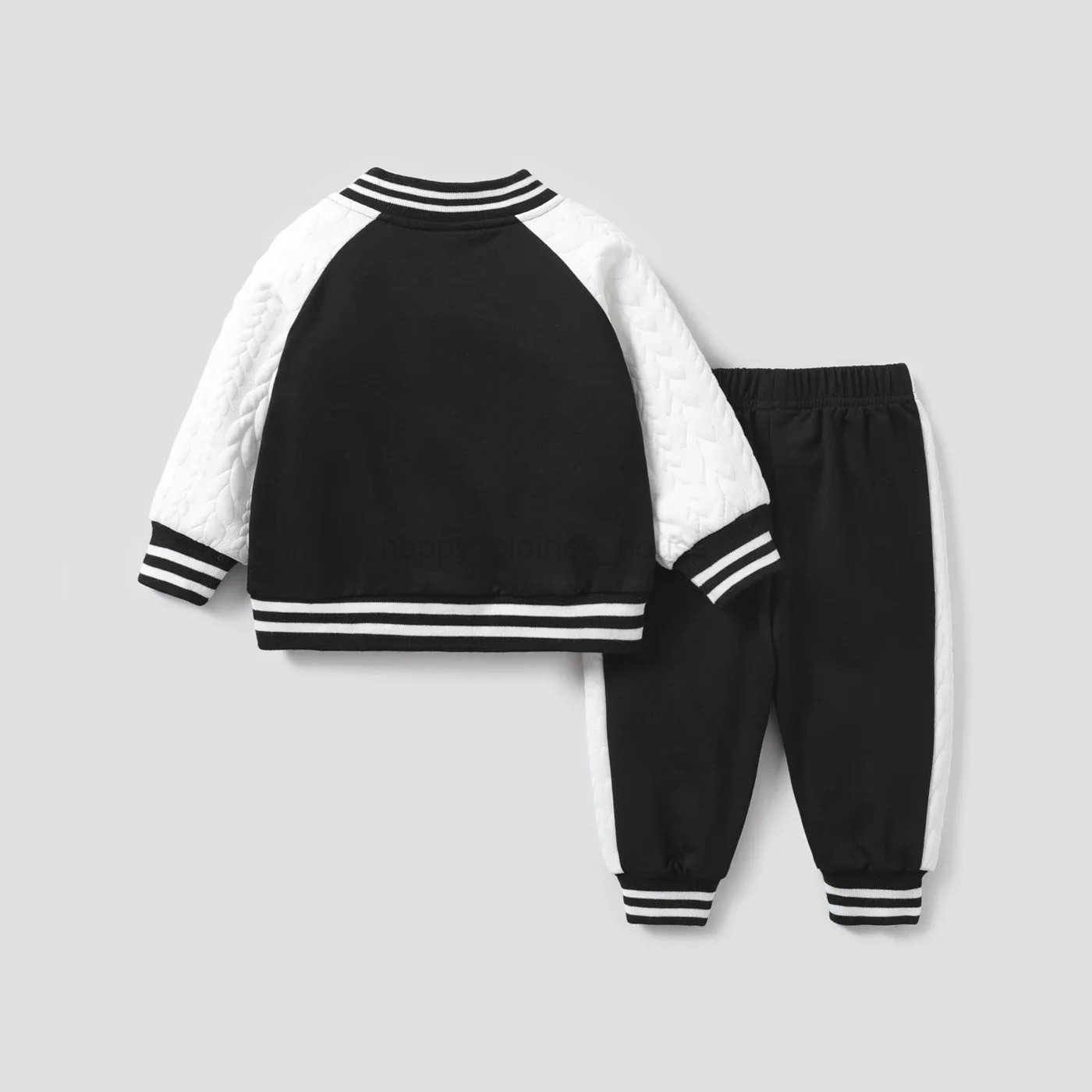 2pcs Baby Boy Spor Letter Long-sleeve Set Soft and Comfortable Perfect for Outings and Daily Wear Basic SleXJ241205