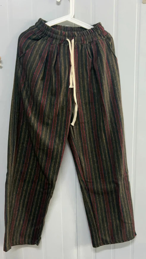 2024 Vertical Stripe Wide Leg Trousers Casual Harajuku Women Drawstring Pants Vintage Y2k Aesthetic Grunge Loose Pocket Pantalon 241204