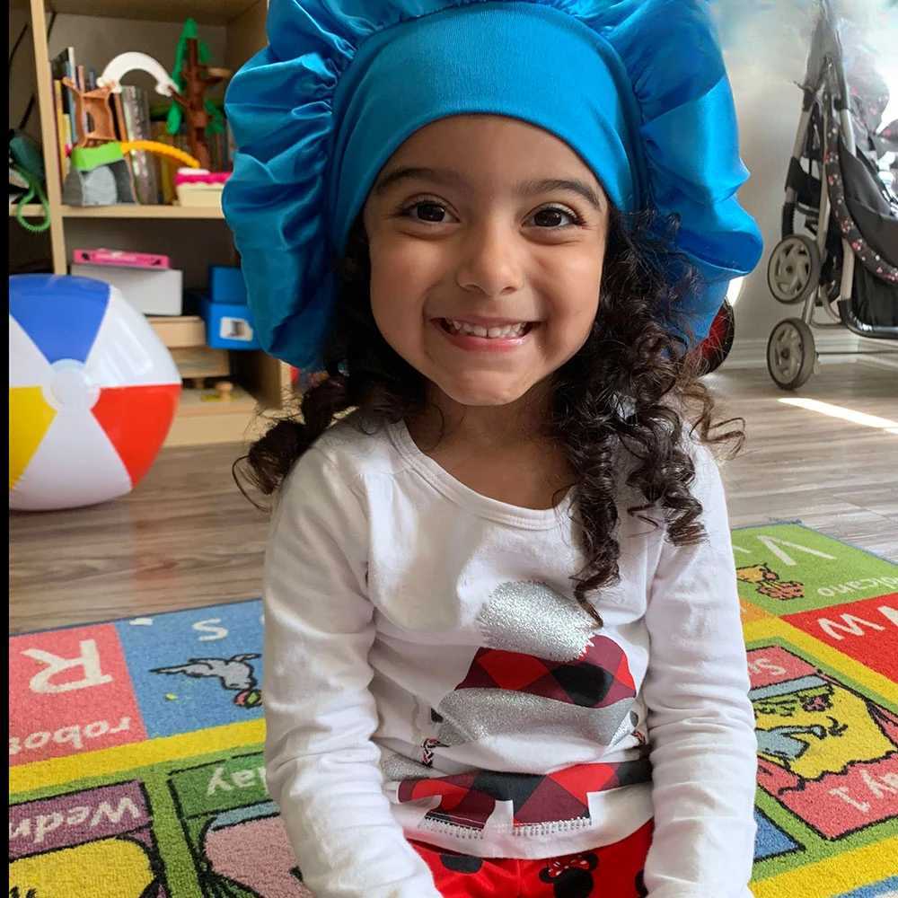 Adjust Solid Satin Bonnet Hair Styling C Long Hair Care Women Night Sleep Hat Silk Head Wr Shower C HairXJ241205