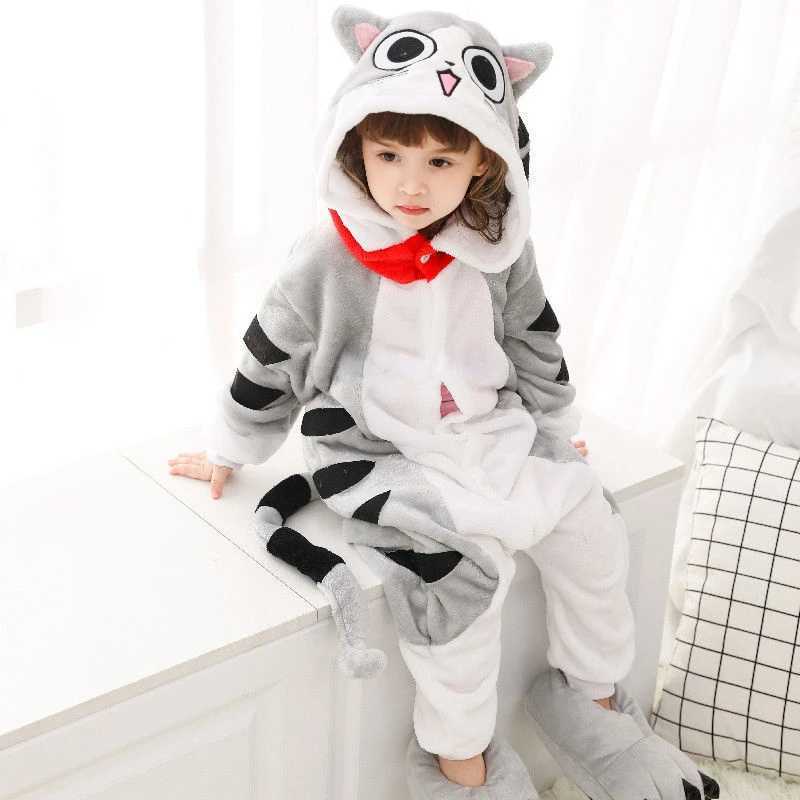 Pajamas Children Anime Pajamas Boy Girl Pajama Cartoon Animal Cosplay Pyjama Onesie Kigurumi Kids Fleece Sleepwear 4-12Y H241205