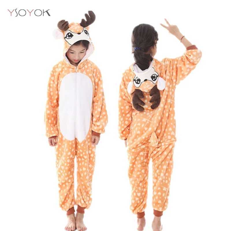 Pajamas Kigurumi Pajamas For Children Girls Anime Animal Panda Onesie Kids Costume Boy Sleepwear Winter Baby Licorne Jumpsuit H241205