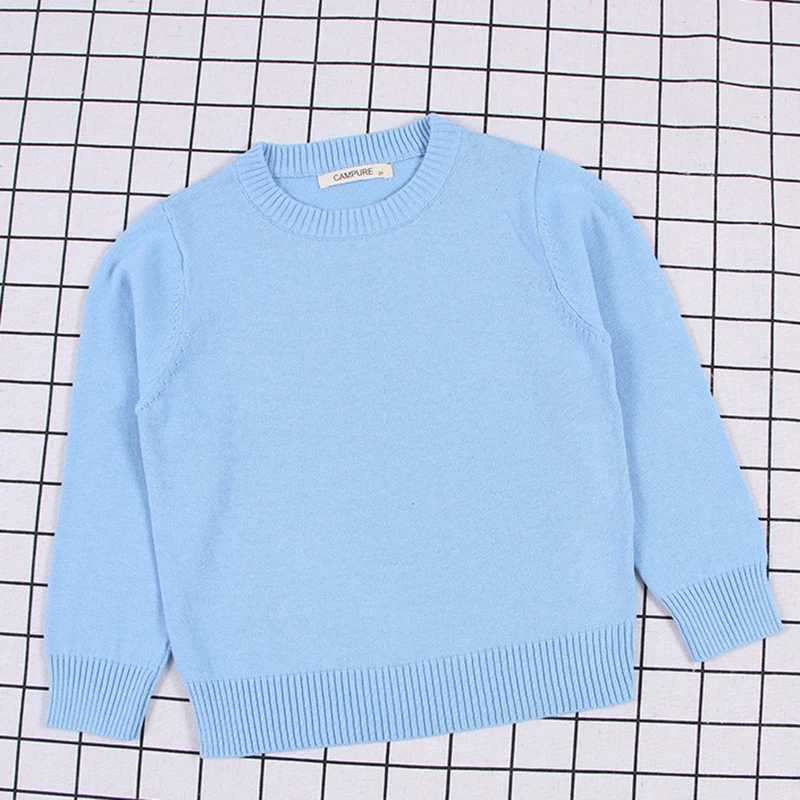 New Spring Childrens Pullup Top Baby Boys and Girls Solid Color Sweater Autumn Childrens Sweater Knitted Bottom Boys Sweater W241205