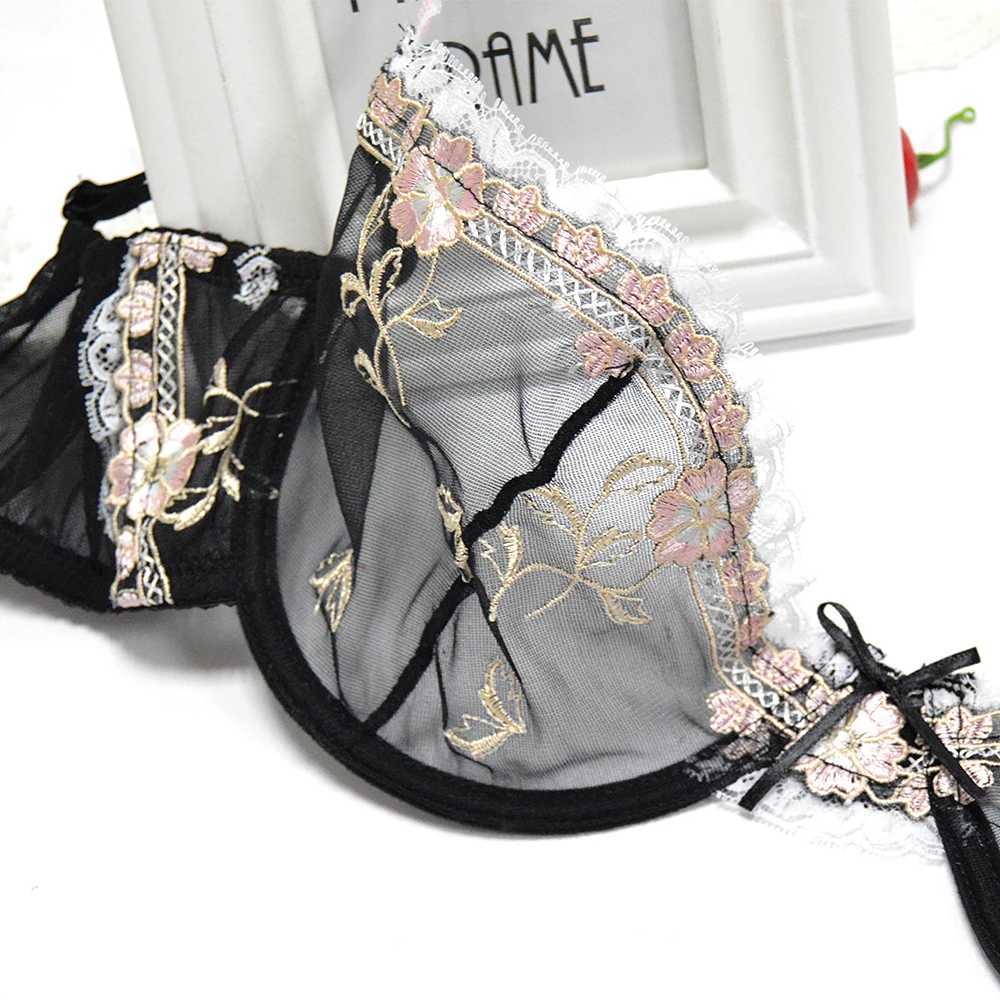 women bras panties Sales Separated floral lace BH set embroidery bow underwear thin 70-100 size A B C D E F cup sexy lingerieXJ241205