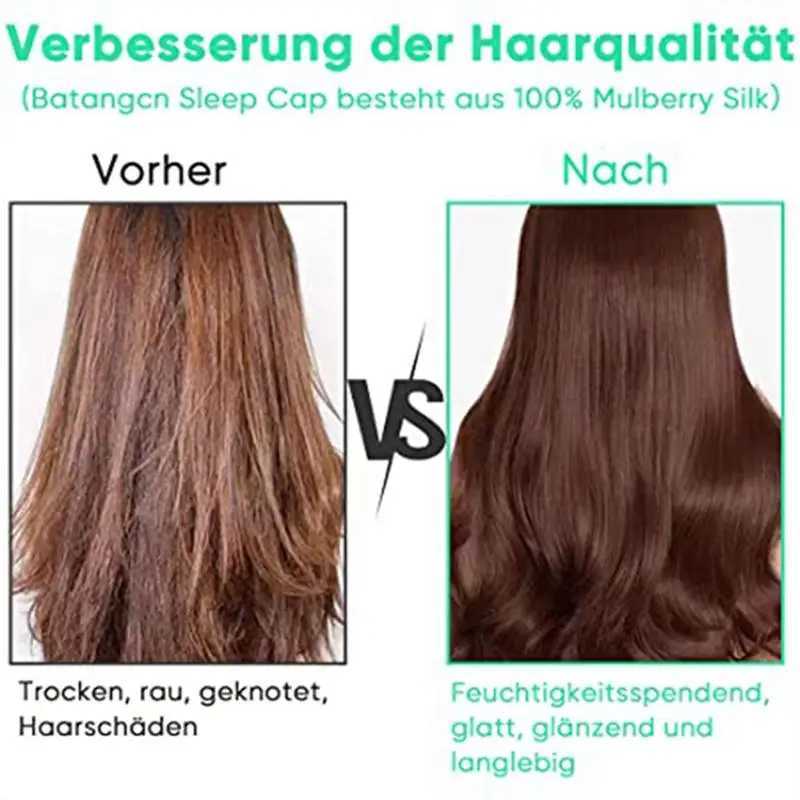 Black Silk Hair Wr Hair Sleep Cover Night Sleep Bonnets With Tie Bands For Women Curly Hair Long Hair Long Curly HairXJ241205