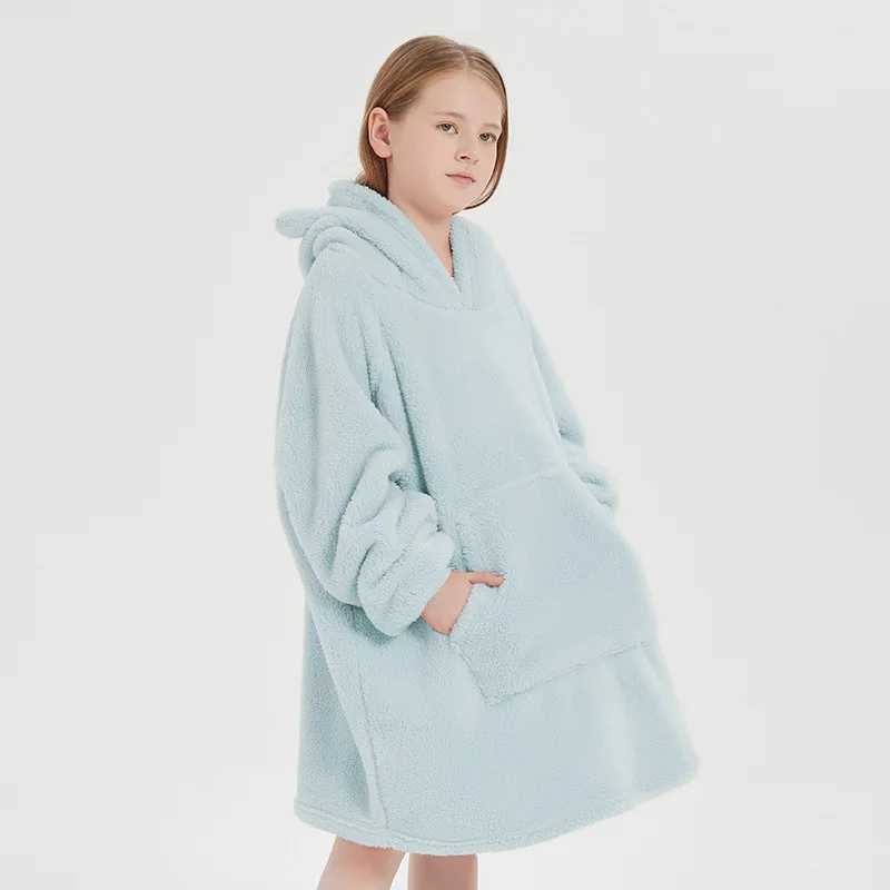 Pajamas Childrens Robe Cartoon Bear Hoodies for Kids Boys Girls Bathrobes Winter Warm Homewear Loose Lazy Sleepwear for Teen Clothes H241205