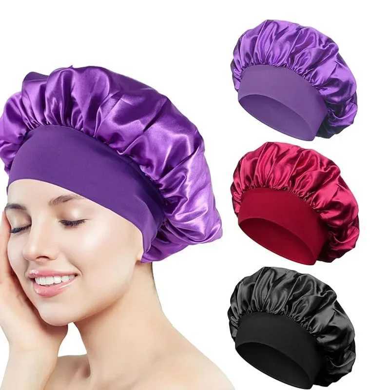 Bonnet Satin Sleeping Hat Hair Night Sleep C Head Cover Bonnets Shower Cs for Bath and Sauna Bathing Bonnet De NuitXJ241205