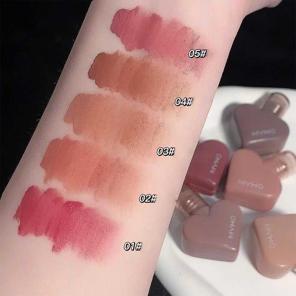 1Pc Waterproof Matte Nude Lip Gloss Brown Nude Pigment Dark Red Long Lasting Velvet Love Liquid Lipstick Women Makeup Lip GlazeXJ241205