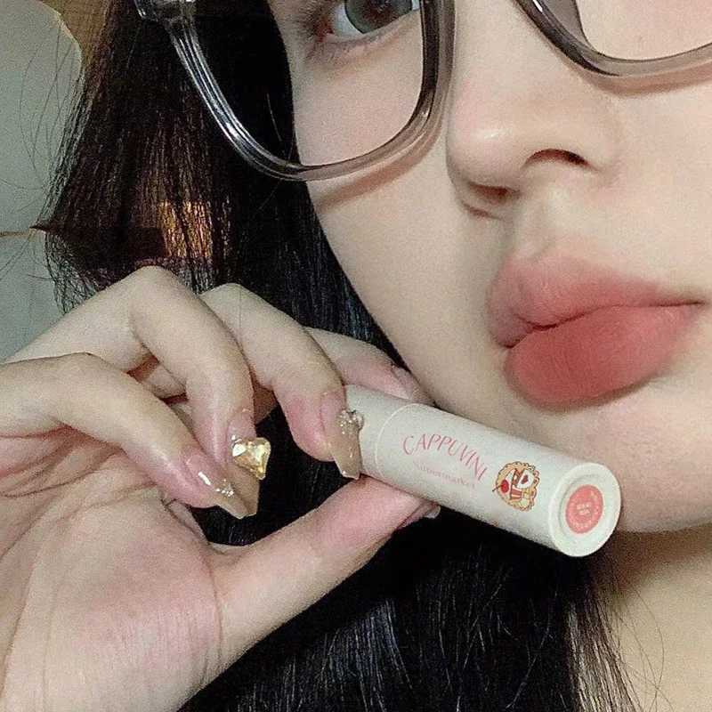 1pc Creamy Lip Gloss Cute Matte Lipstick Long Lasting Nonstick Cup Lipstick Natural Lip Makeup Nude Lipstick Cosmetic MaquillajeXJ241205