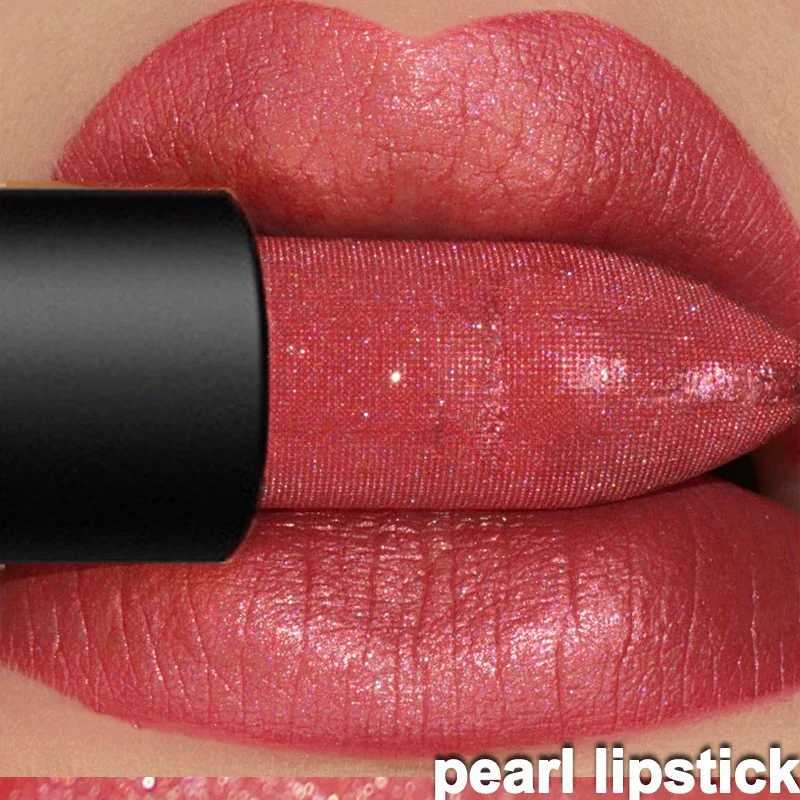 Makeup Pearl Lipstick Waterproof Diamond Glitter Lip Gloss Long Lasting Shiny Moisturizing Lips StickXJ241205