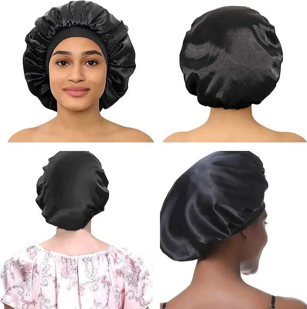 Bonnet Satin Sleeping Hat Hair Night Sleep C Head Cover Shower Cs for Bath and Sauna Bathing Shower Cs Bathroom ProductsXJ241205