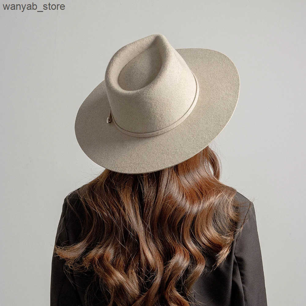 Cloches Australian wool Fedora hat with Felt bandwidth border fashionable design L240910