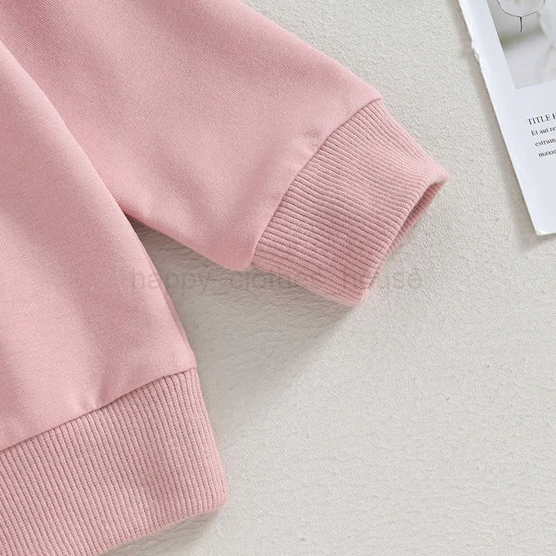 0-36months Baby Girls 2-Piece Outfit Long Sleeve Letters Print Sweatshirt With Sweatpants Girls Spring Autumn Clothes SetXJ241205