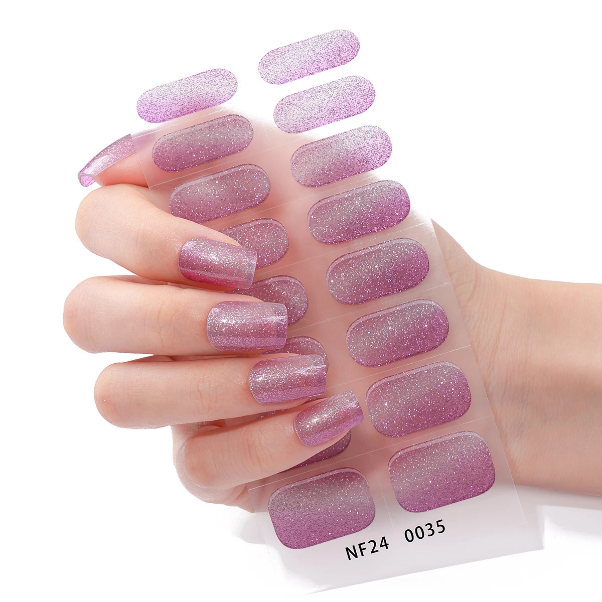 6 pieces/set Flash semi curing gel nail strip Cats eye gel nail sticker Long life full set gel nail package for Year gift 241205